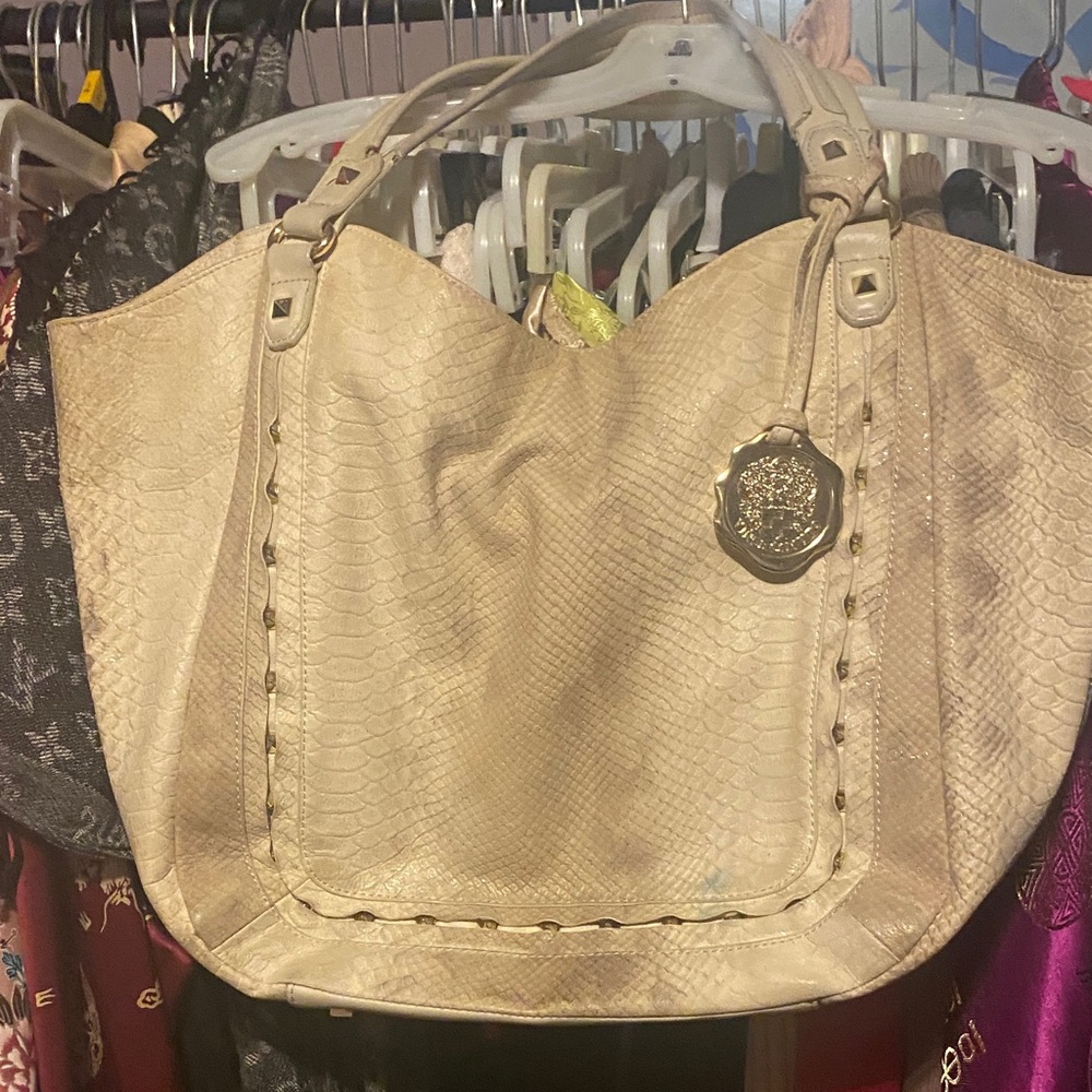 Vince Camuto Textured Cream Tote